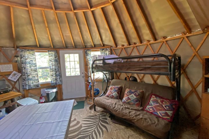 a large bed in a room